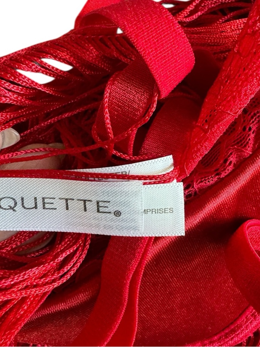 Coquette Red Fringe Lingerie Set Bra & G-String S NWOT Boudoir Tassel - Picture 6 of 8